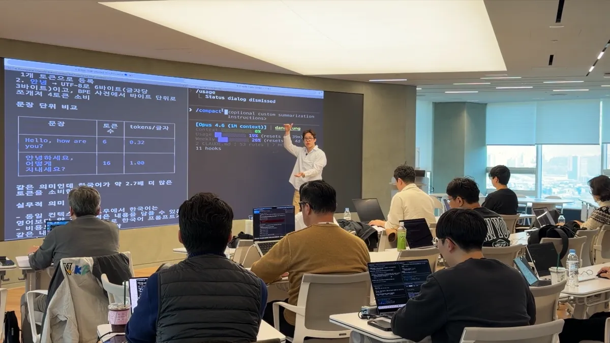 Wide view of students coding on laptops during hands-on practice