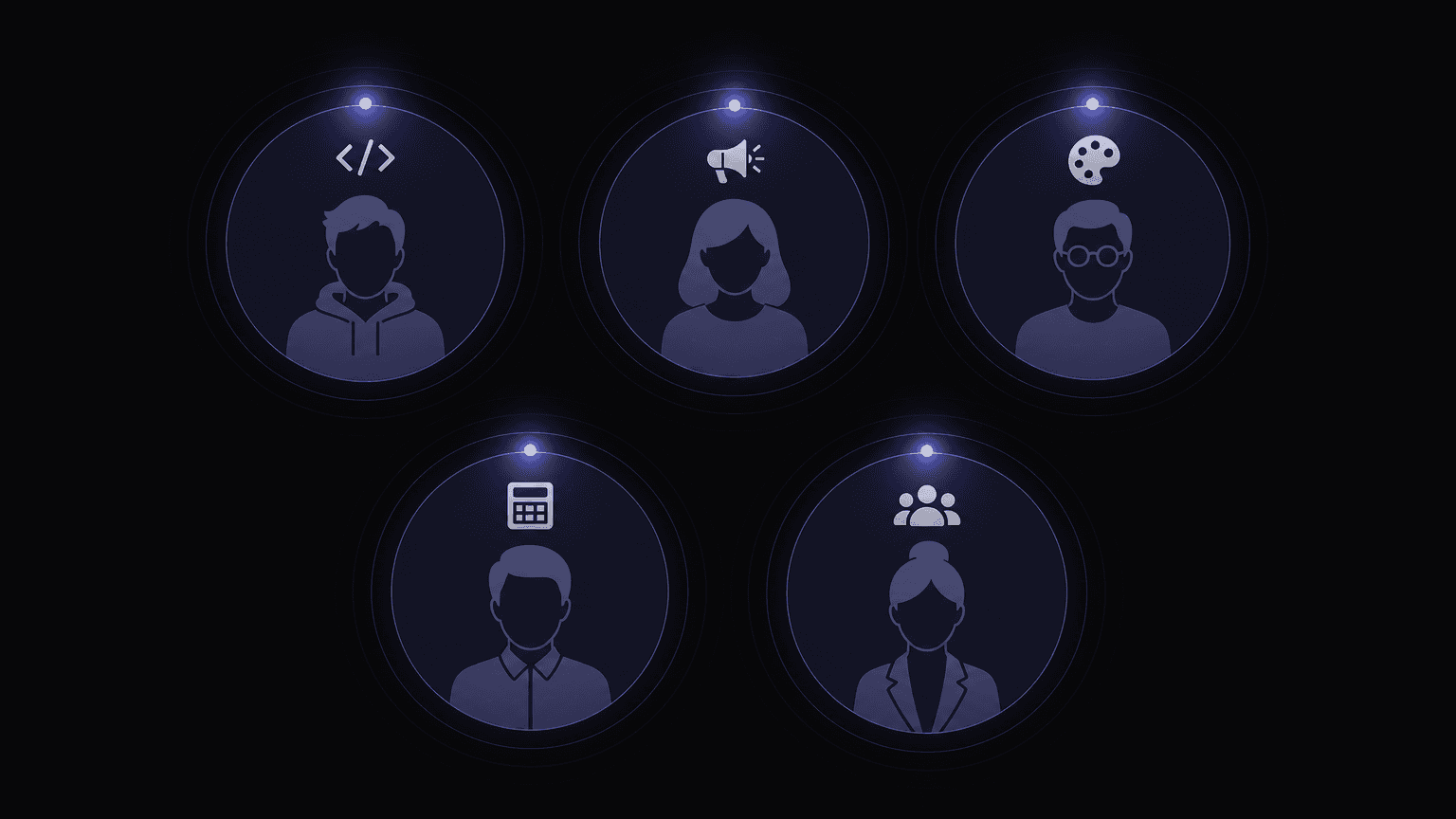 개발자·마케터·디자이너·세무사·HR 5인 AI 에이전트 그리드